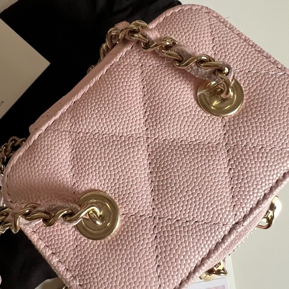 CHANEL
Light Pink Quilted Caviar Leather Mini Vanity Case With Chain Bag - Picture 4 of 11